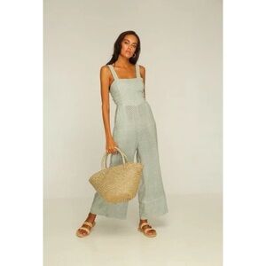 Rue Stic Oakland Wide Leg Jumpsuit in Sage Print Size XS